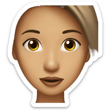 Jenni kiss her fans brown hair sticker