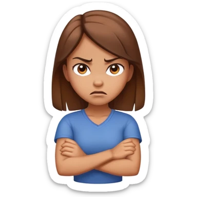 Angry girl with arms crossed  sticker