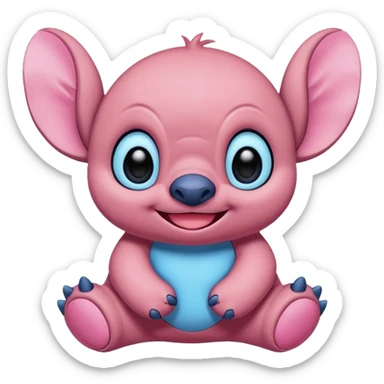 Stitch in  rosa sticker