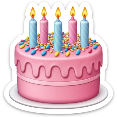 Make a pink birth day cake sticker