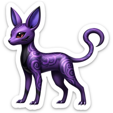 Shiny Dark Edgy Majestic Sophisticated Modern Gothic Gloomy Futuristic Salandit-Umbreon-Espeon-Hybrid (Full body) with pattern-markings sticker
