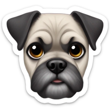 A pug x schnauzer sticker