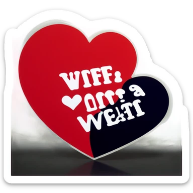 My wife with a heart sticker