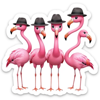Fedora Flamingos sticker