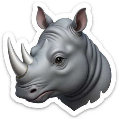 rhino with one horn sticker