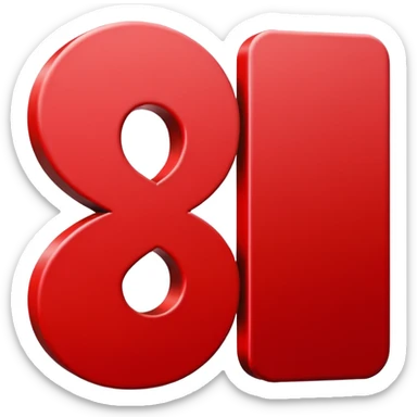 "New!" Typography red color lettering, isolated 2D render sticker