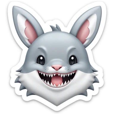 Make a half shark half bunny combination sticker