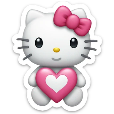 heart hello kitty sticker