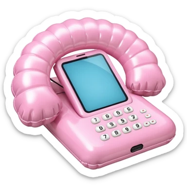 vintage rococo pale pink inflatable puffy shell phone sticker
