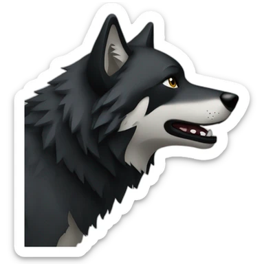 simple black wolf head in profile looking to right sticker