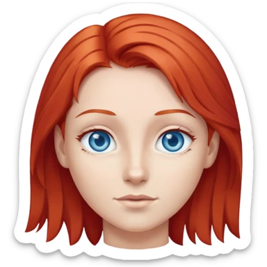 Rousse yeux bleu gris  sticker