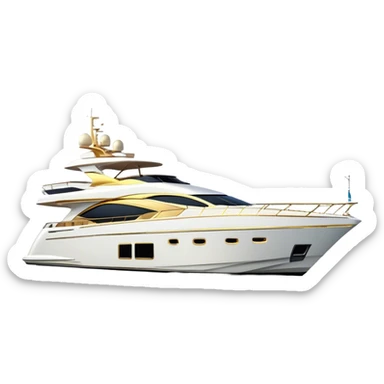 Luxury Yacht - Azimut 72 (Model Year: 2020) (Iconic colour: White with gold trim) sticker