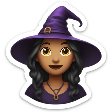 young witch woman with a hat sticker