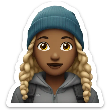 girl in beanie outdoors sticker