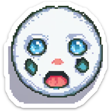 shocked face, simple, expressive sticker