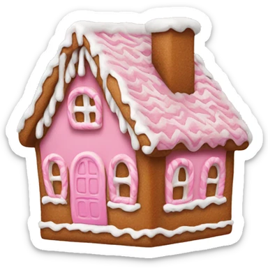 A pink gingerbread house sticker