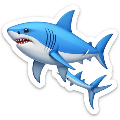 Tiburón con tres piernas y tenis azules sticker