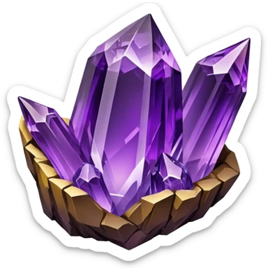 raw purple crystal sticker