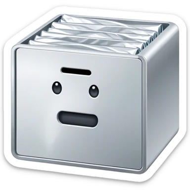 Drawer in aluminium foil sticker