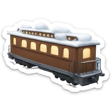 Cozy train covered in snow  sticker
