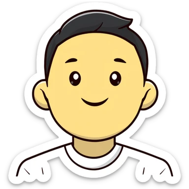 happy cartoon avatar of a person sticker