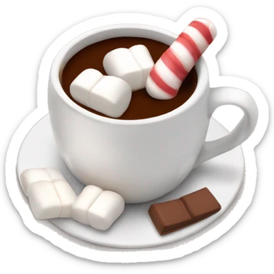 Hot chocolate with marshmallows Christmas themed  sticker