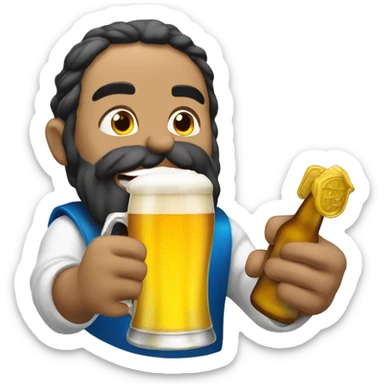 un hada tomando cerveza sticker