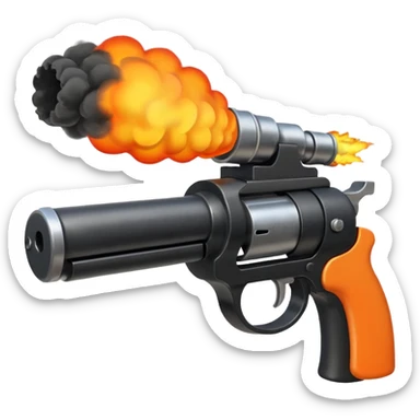 gun firing from nozzle sticker