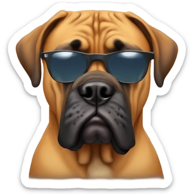 Bullmastiff wearing sunglasses  sticker