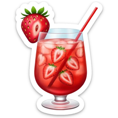 strawberry cocktail sticker