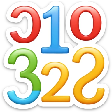 colorful numbers 1 2 3 with a smiling face, fun and inviting sticker