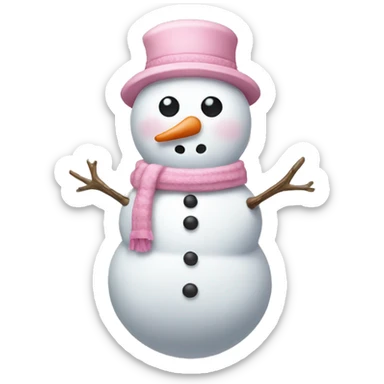 Light pink snowman  sticker