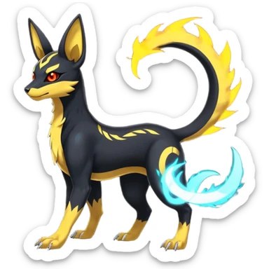 Umbreon-Anubis-Salandit-Zeraora-fusion, full body sticker