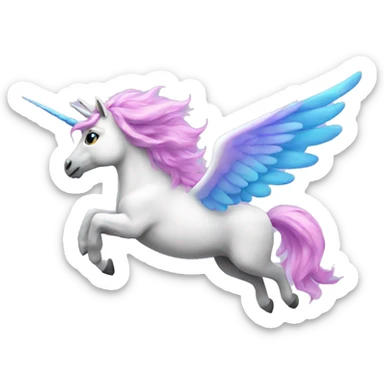 Unicorn flying sticker