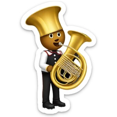 Tuba player in a marching band sticker