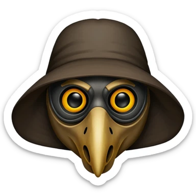 plague doctor mask no hat straight forward sticker