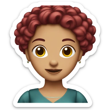 Woman with burgundy hair in a pretty dress sticker