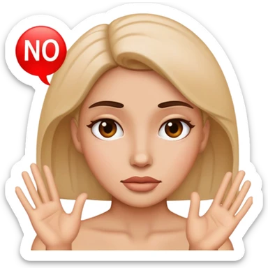 Woman saying no sticker