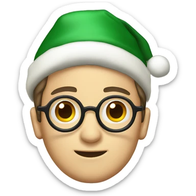 harry potter wearing christmas hat sticker
