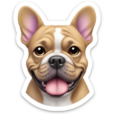 Tan and and lilac only at mouth ears and tail French bull dog sticker