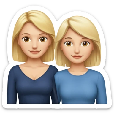 i want an emoji with 2 longue hair blonde girls like the movie "the holiday" They are not touching each other. One is Cameron Diaz, the tother Kate Winslet. They are same height. sticker