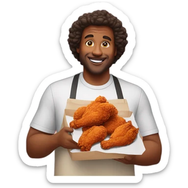 the fried chicken came to life  sticker