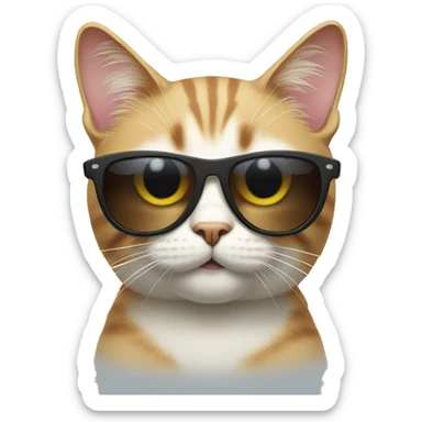 Cat with sunglasses sticker