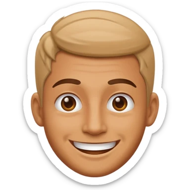 man with a happy face sticker