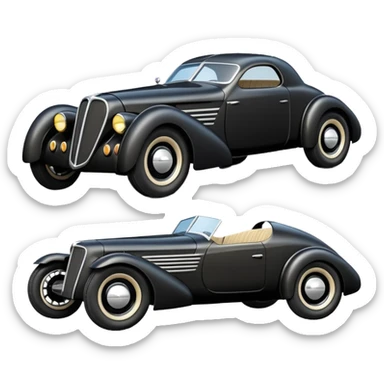  the animated series aerodynamic futuristic Batmobile loosely based on 1936 cord 812 (flat long straight faceted mechanical body) stealthy town hot rod sand buggy  sticker