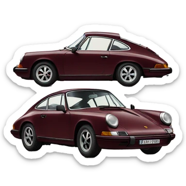 Old bordeaux Porsche sticker