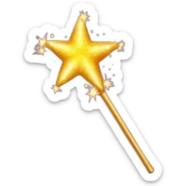 Magic wand sparkles sticker