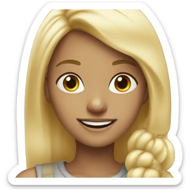 blonde girls smiling outdoors sticker