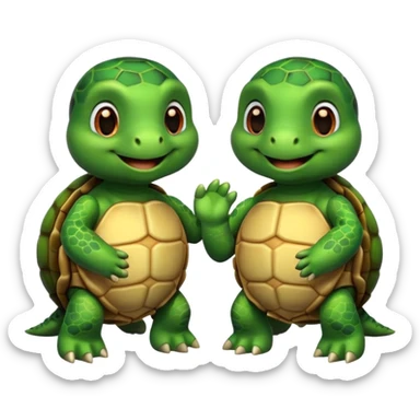 Turtle best friends having a conversation  sticker