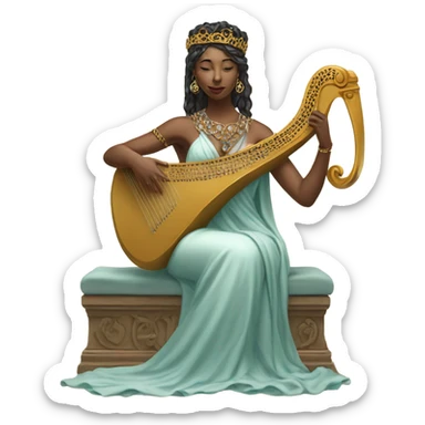 goddess with harp sticker